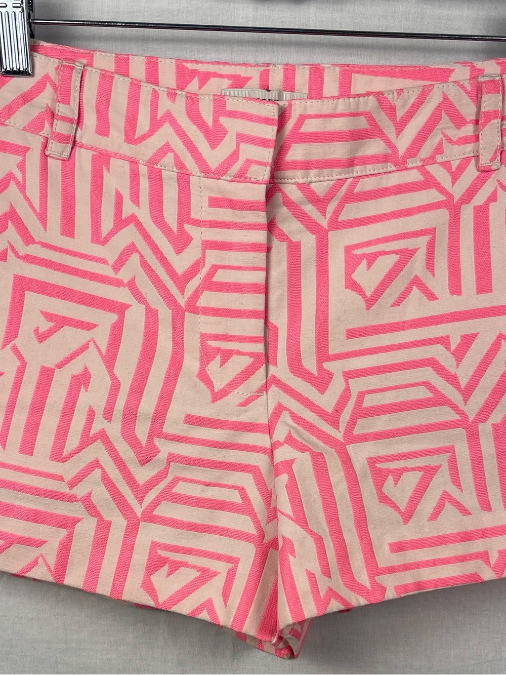 J. Crew Pink Geo-Print High Waist Shorts